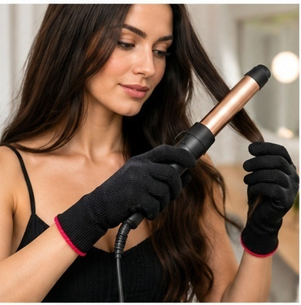 Heat Resistant Glove - 耐熱性ヘアスタイリンググローブ6枚セット。伸縮性に優れた高品質素材を使用。ヘアアイロン、ストレートアイロン、ヘアカラーなど、サロンやご家庭での使用に最適。