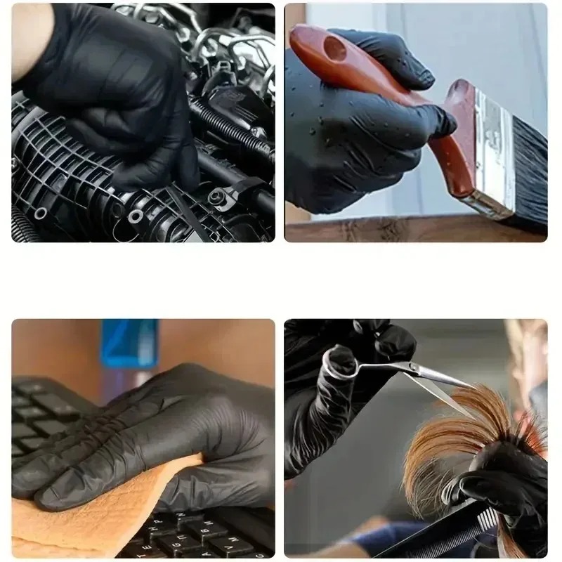 黒色使い捨て手袋 男女兼用 厚手 ニトリル PVC ラテック - Latex Disposable Glove のレビューと価格