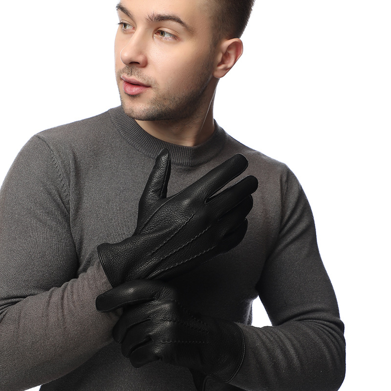 メンズ用、人工鹿革製、裏地はウール、ビジネス用、アウトドア用 - Wool Glove Lined のレビューと価格