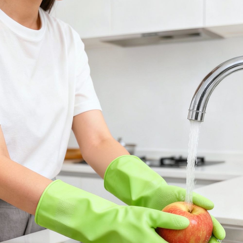 耐久性に優れたニトリル製キッチン用手袋。防水加工、厚手で、食 - Dish Glove Rubber のレビューと価格