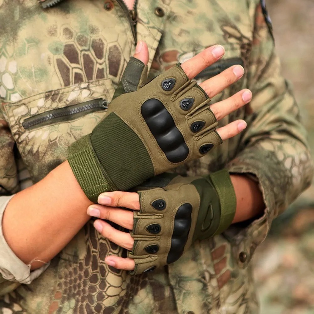 屋外用タクティカルフルフィンガーグローブ。硬い素材で指の関節 - Motorcycle Glove Knuckle のレビューと価格