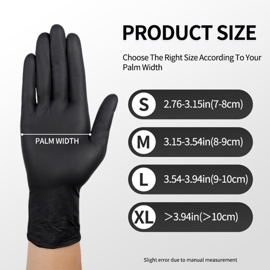 100-800枚入り ブラックニトリル使い捨て手袋 卸売 各 - Exam Glove Nitrile のレビューと価格