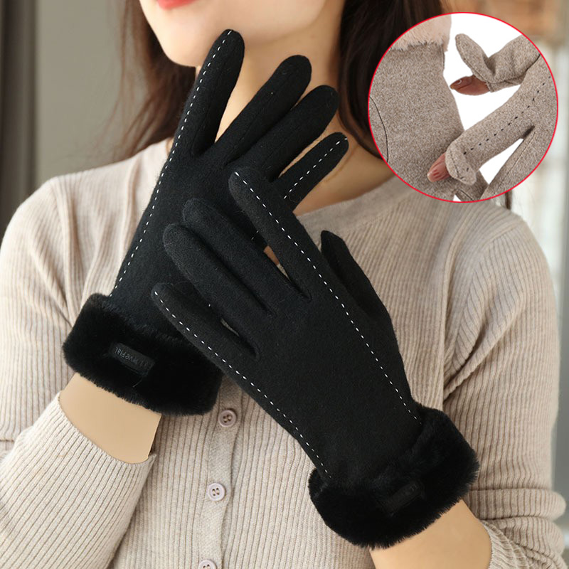 女性用フリース裏地付きタッチスクリーングローブ、ミトン、フリ - Wool Glove Lined のレビューと価格